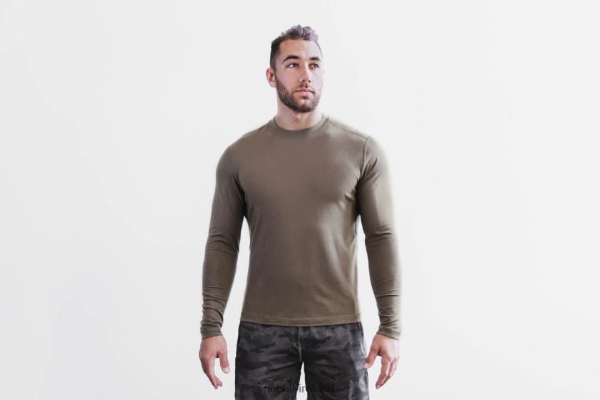 Blended Merino Wool Long Sleeve Tee Nobull Men BRX6B6268