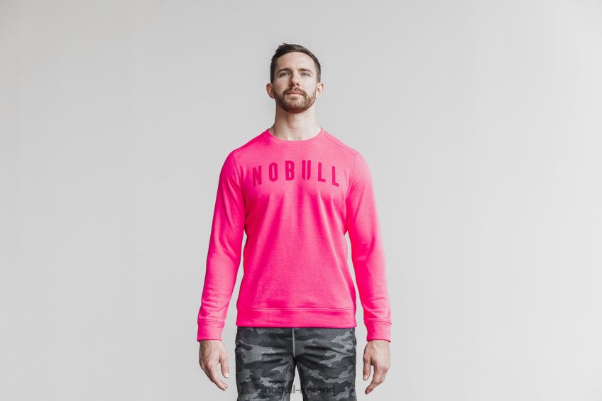 NOBULL N68P2P1001Men's Crew Sweatshirt (Neon) Pink