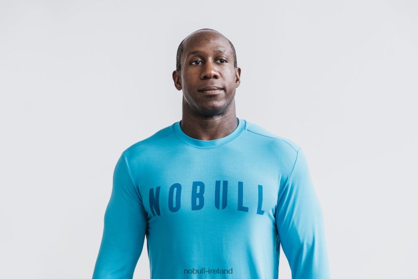 NOBULL N68P2P1005Men's Long Sleeve Tee (Neon) Blue