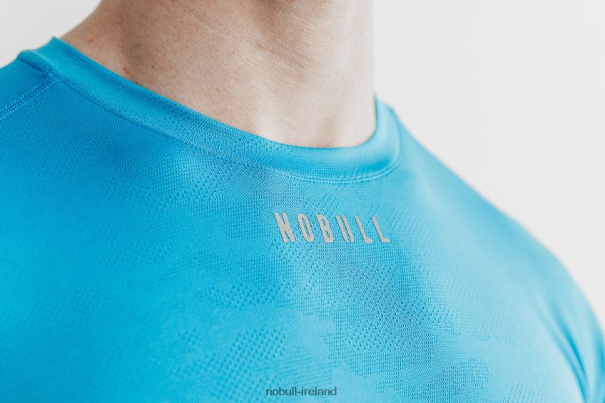 NOBULL N68P2P1009Men's Lightweight Textured Tee (Neon Camo) Blue