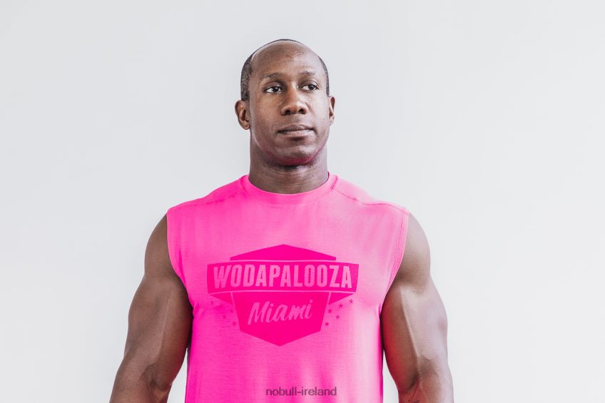 NOBULL N68P2P1012Men's Wodapalooza Sleeveless Tee Pink