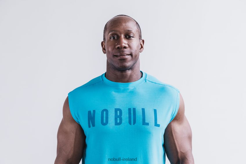 NOBULL N68P2P1066Men's Sleeveless Tee (Neon) Blue