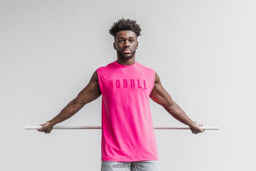 NOBULL N68P2P1067Men's Sleeveless Tee (Neon) Pink