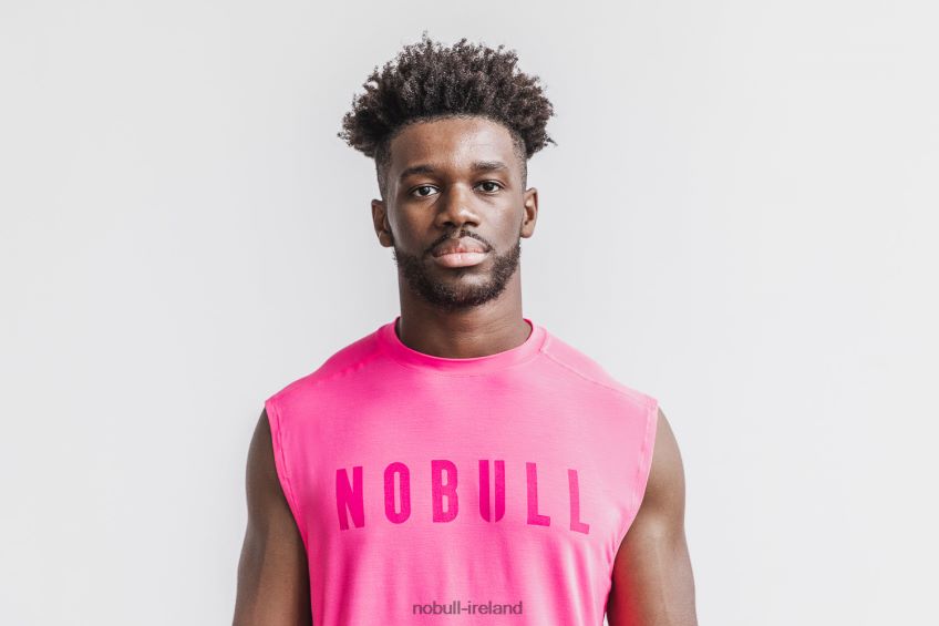 NOBULL N68P2P1067Men's Sleeveless Tee (Neon) Pink