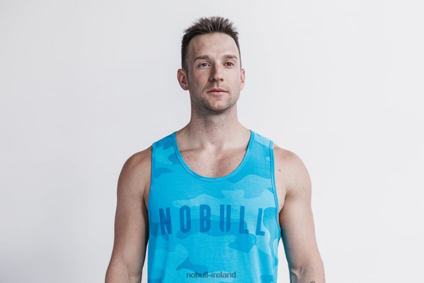 NOBULL N68P2P1076Men's Tank (Neon Camo) Blue