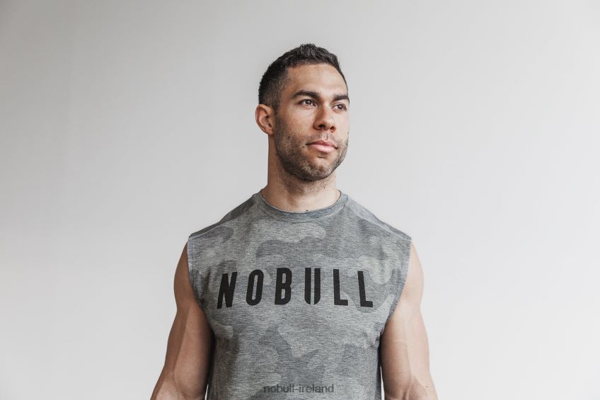 NOBULL N68P2P1090Men's Sleeveless Tee (Camo) Grey