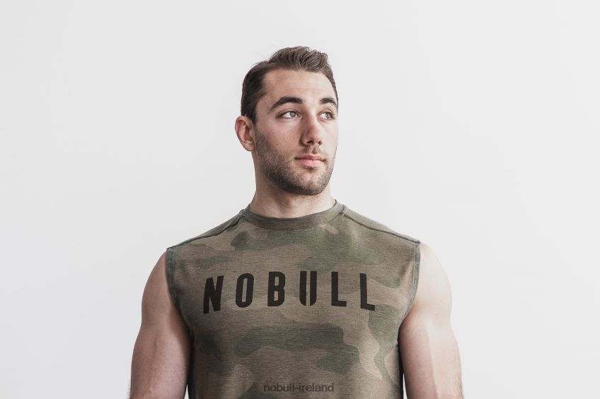 NOBULL N68P2P1091Men's Sleeveless Tee (Camo) Army