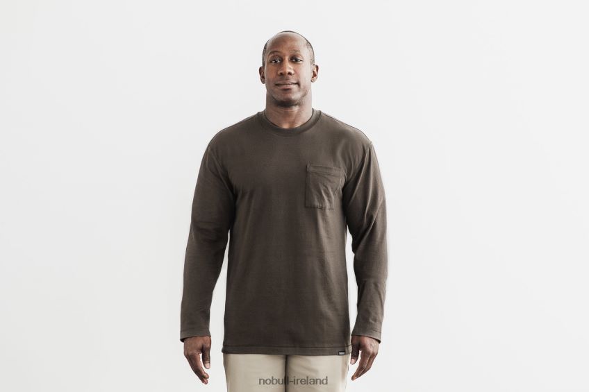 NOBULL N68P2P1092Men's Heavyweight Long Sleeve Pocket Tee