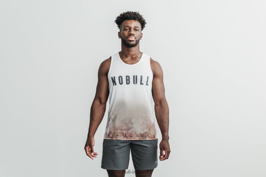 NOBULL N68P2P1128Men's Tank (Dip-Dye) White & Toffee