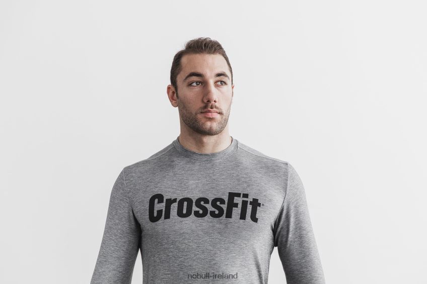 NOBULL N68P2P1138Men's Crossfit Long Sleeve Tee Grey