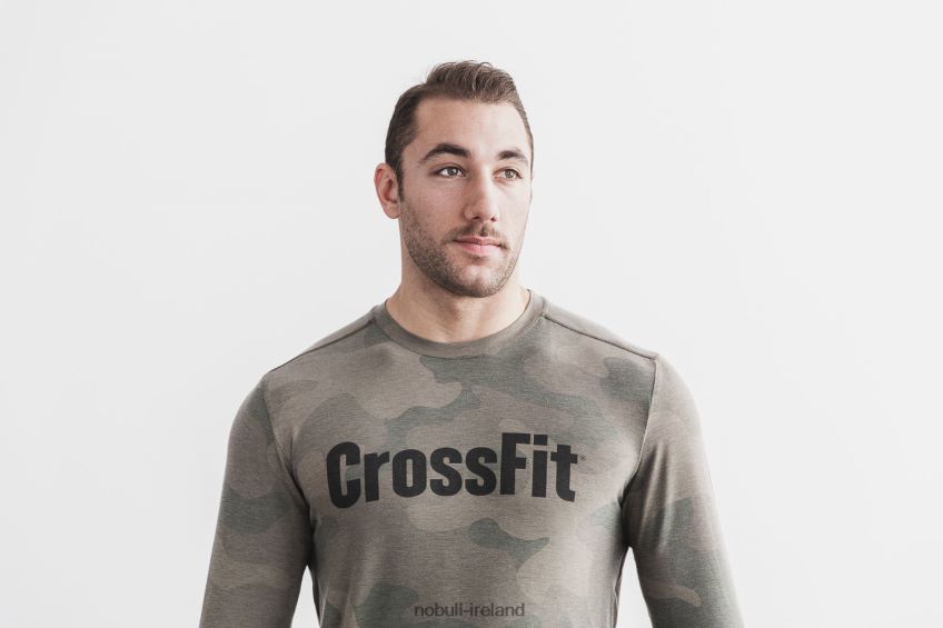 NOBULL N68P2P1143Men's Crossfit Long Sleeve Tee (Camo) Army