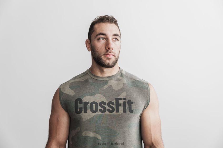 NOBULL N68P2P1157Men's Crossfit Sleeveless Tee (Camo) Army