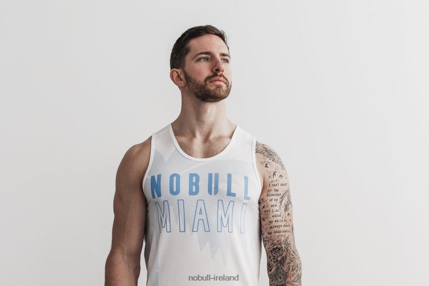 NOBULL N68P2P1193Men's Tank (Miami Palm) Blue