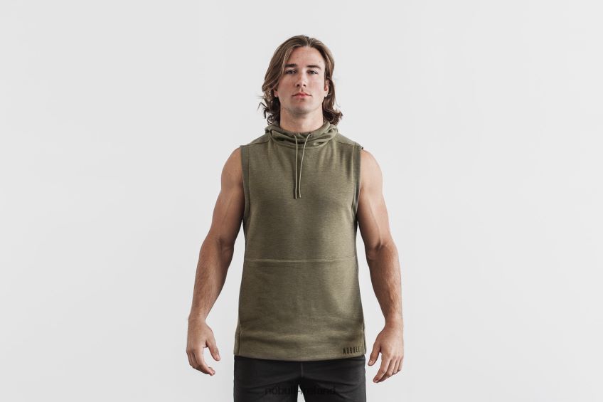 NOBULL N68P2P1199Men's Microplush Sleeveless Hoodie Army