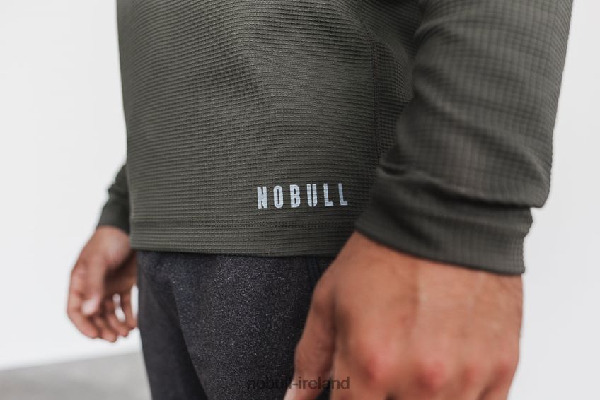 NOBULL N68P2P1212Men's Long Sleeve Waffle Army