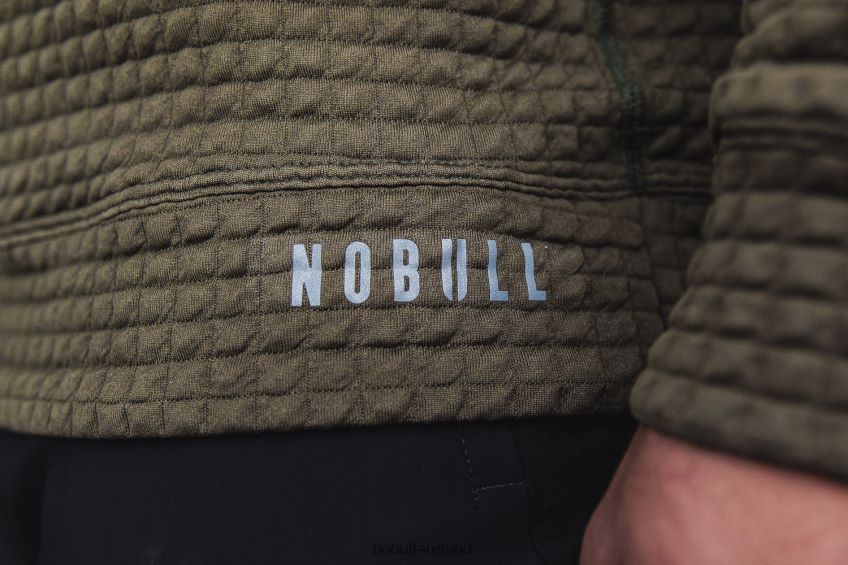 NOBULL N68P2P616Men's Quilted Crew Pullover Army