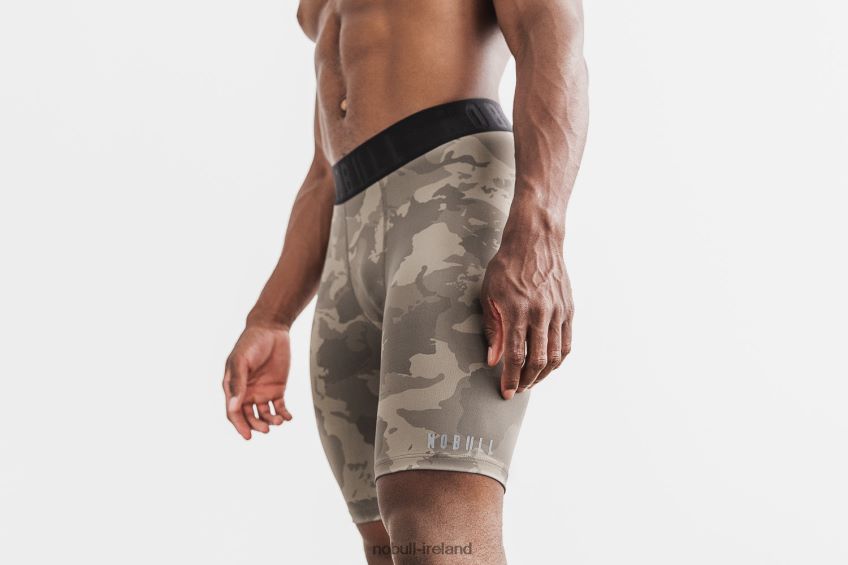 NOBULL N68P2P780Men's Compression Short 9 (Continental Camo) Rock