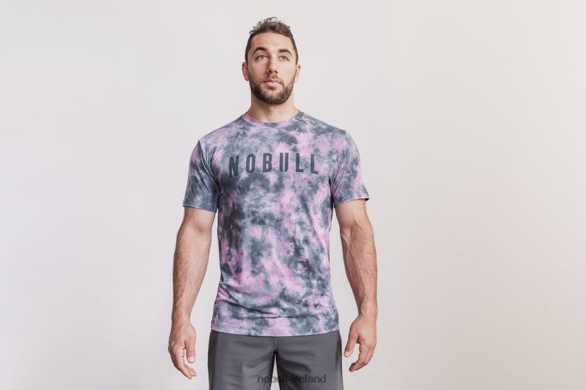 NOBULL N68P2P784Men's Tee (Tie-Dye) Pink & Slate