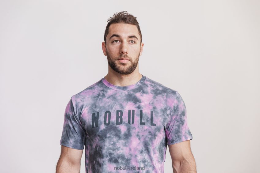 NOBULL N68P2P784Men's Tee (Tie-Dye) Pink & Slate