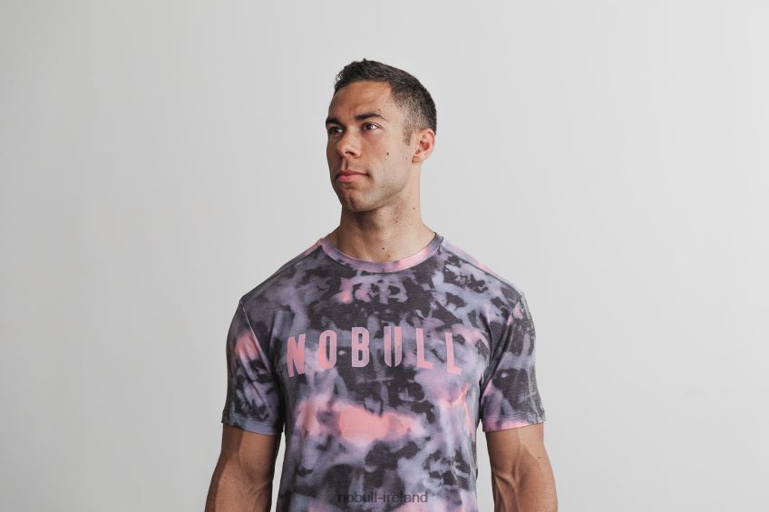 NOBULL N68P2P793Men's Tee (Tie-Dye) Pink & Black