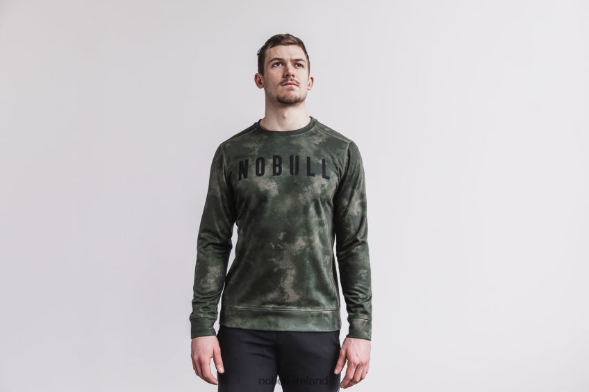 NOBULL N68P2P809Men's Crew Sweatshirt (Tie-Dye) Army