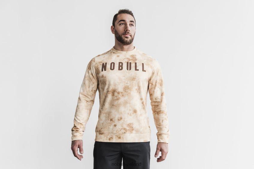 NOBULL N68P2P810Men's Crew Sweatshirt (Tie-Dye) Ivory