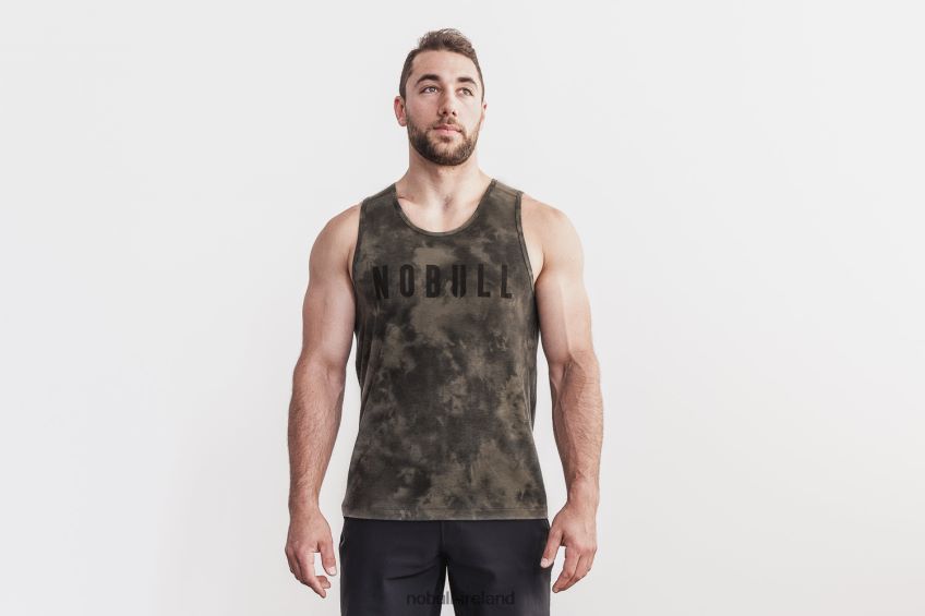 NOBULL N68P2P814Men's Tank (Tie-Dye) Army