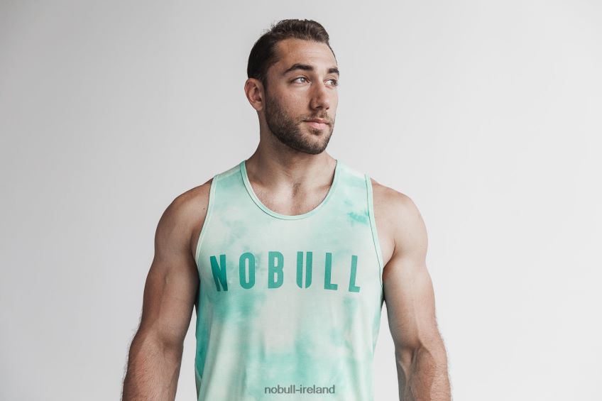 NOBULL N68P2P815Men's Tank (Tie-Dye) Vanilla & Aqua