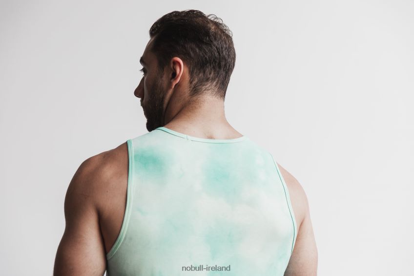 NOBULL N68P2P815Men's Tank (Tie-Dye) Vanilla & Aqua