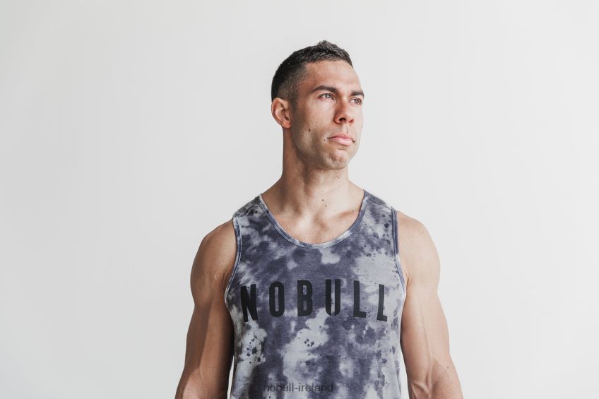 NOBULL N68P2P817Men's Tank (Tie-Dye) White & Black