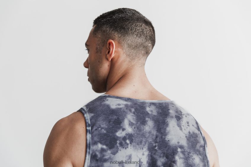 NOBULL N68P2P817Men's Tank (Tie-Dye) White & Black