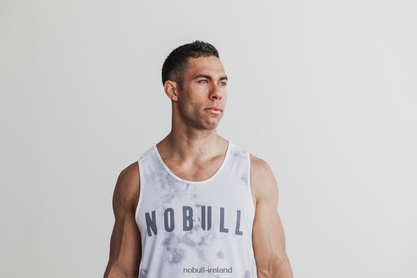 NOBULL N68P2P822Men's Tank (Tie-Dye) White & Cloud