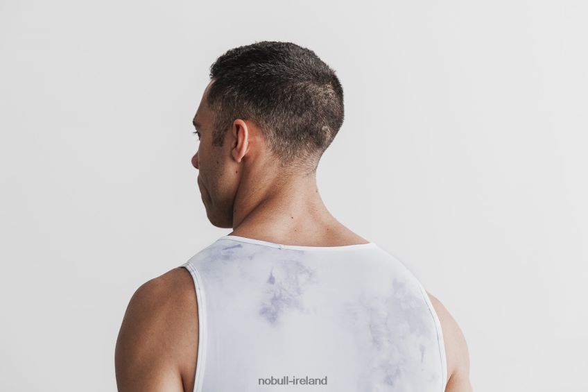 NOBULL N68P2P822Men's Tank (Tie-Dye) White & Cloud