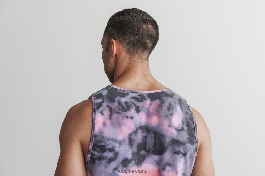 NOBULL N68P2P824Men's Tank (Tie-Dye) Pink & Black