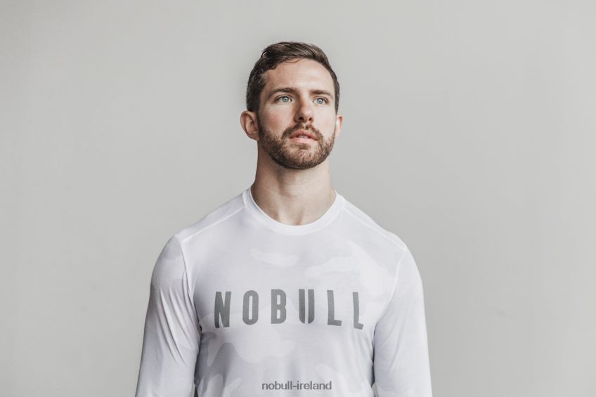 NOBULL N68P2P909Men's Long Sleeve Tee (Camo) White