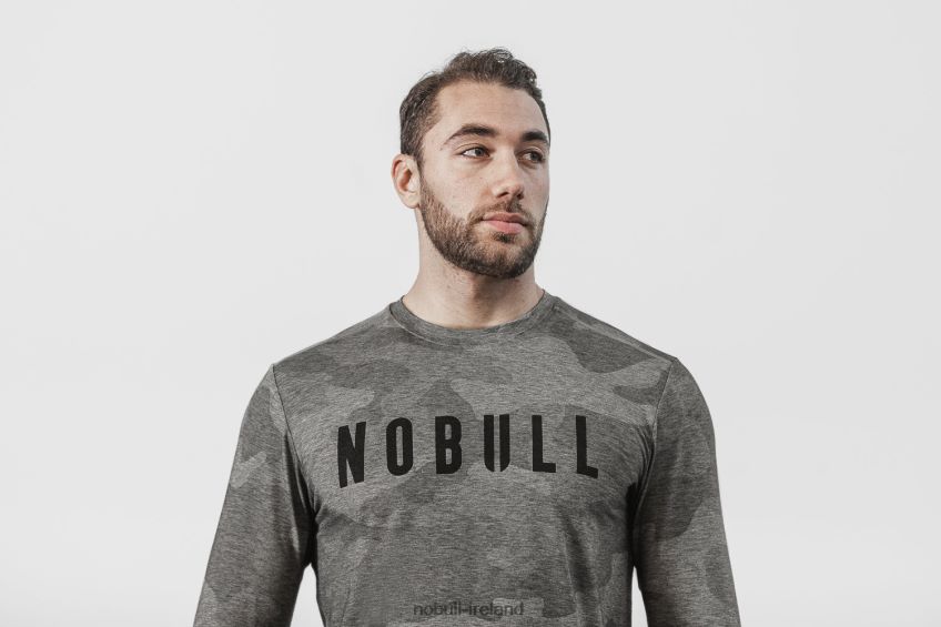 NOBULL N68P2P911Men's Long Sleeve Tee (Camo) Grey