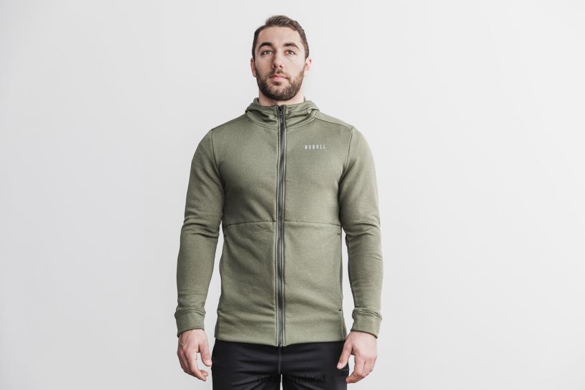 NOBULL N68P2P914Men's Performance Zip-Up Hoodie Army