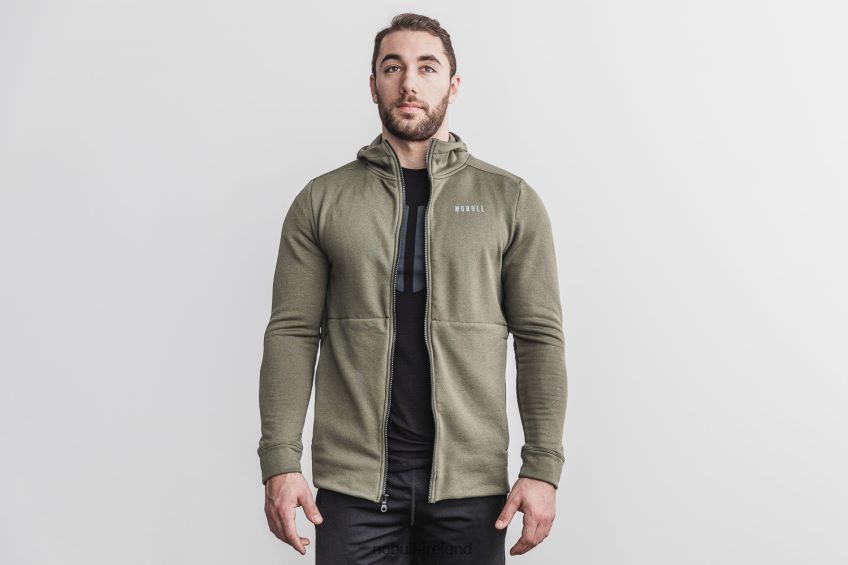 NOBULL N68P2P914Men's Performance Zip-Up Hoodie Army