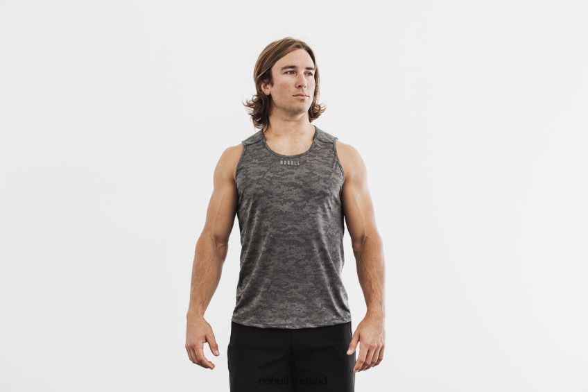 NOBULL N68P2P926Men's Lightweight Textured Tank (Camo) Black