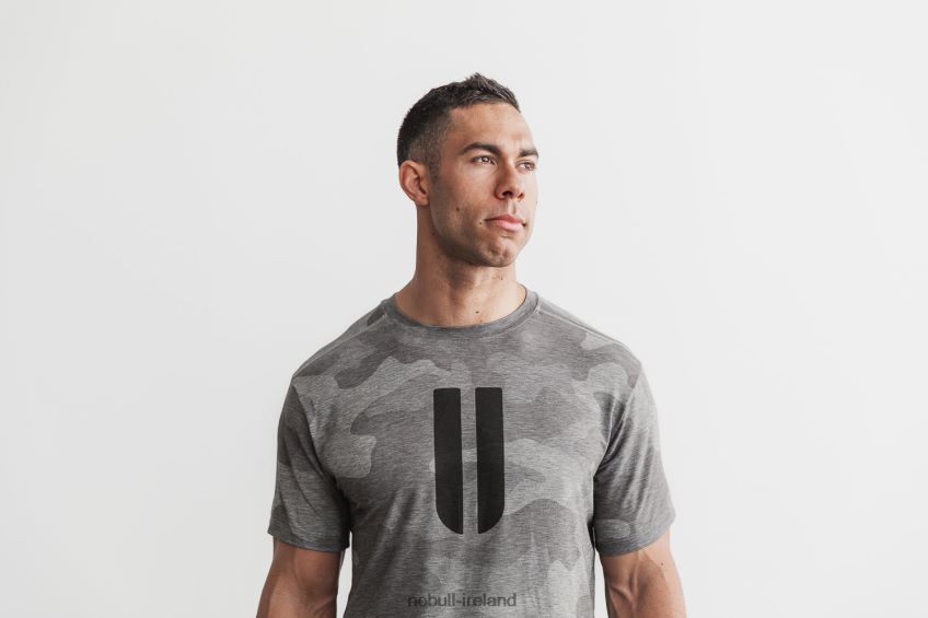 NOBULL N68P2P939Men's Horns Tee (Camo) Grey