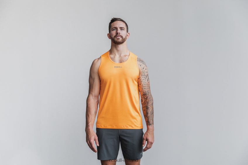 NOBULL N68P2P978Men's Lightweight Textured Tank (Neon Camo) Orange