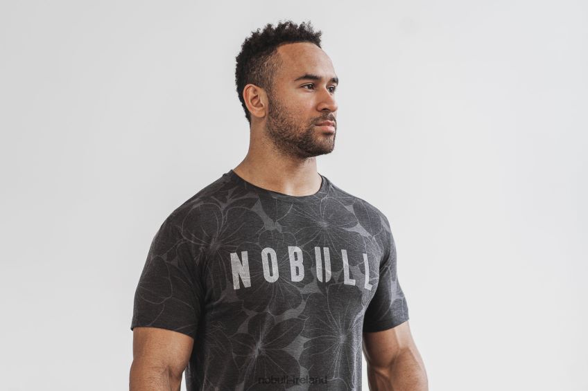 NOBULL N68P2P595Men's Tee (Hibiscus) Charcoal