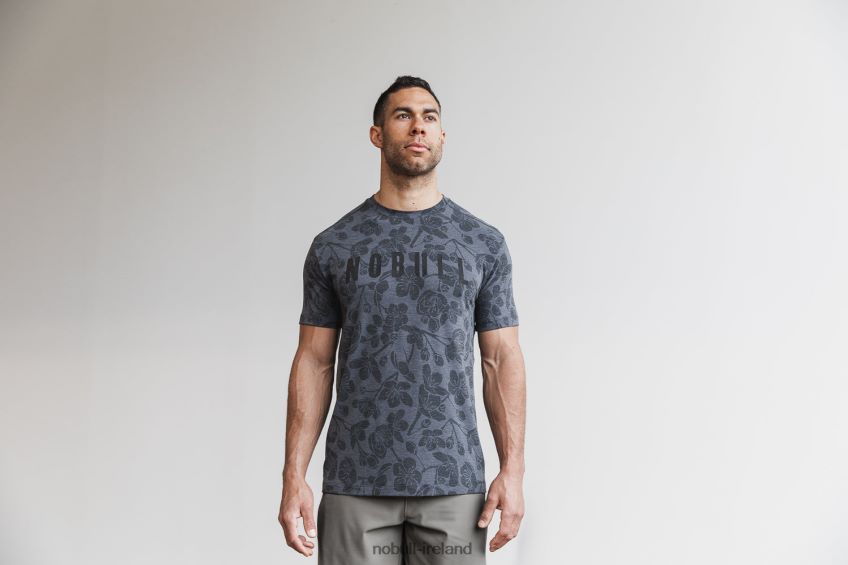 NOBULL N68P2P600Men's Tee (Cherry Blossom) Charcoal