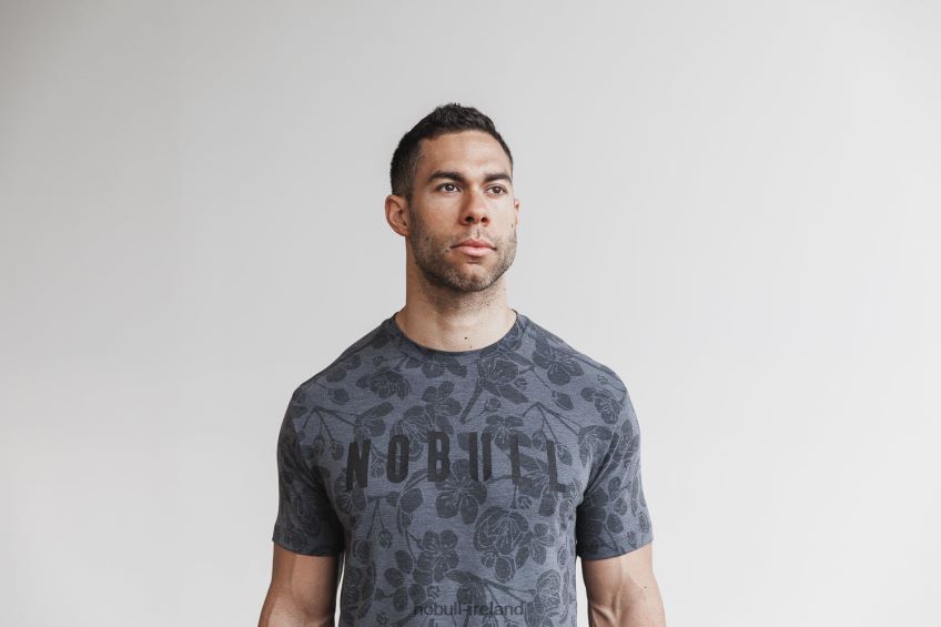 NOBULL N68P2P600Men's Tee (Cherry Blossom) Charcoal