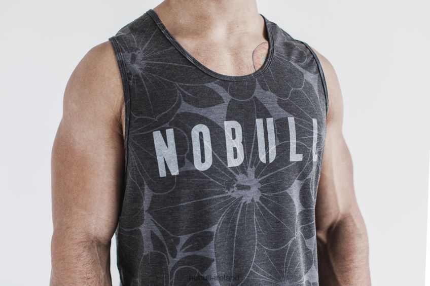 NOBULL N68P2P602Men's Tank (Hibiscus) Charcoal