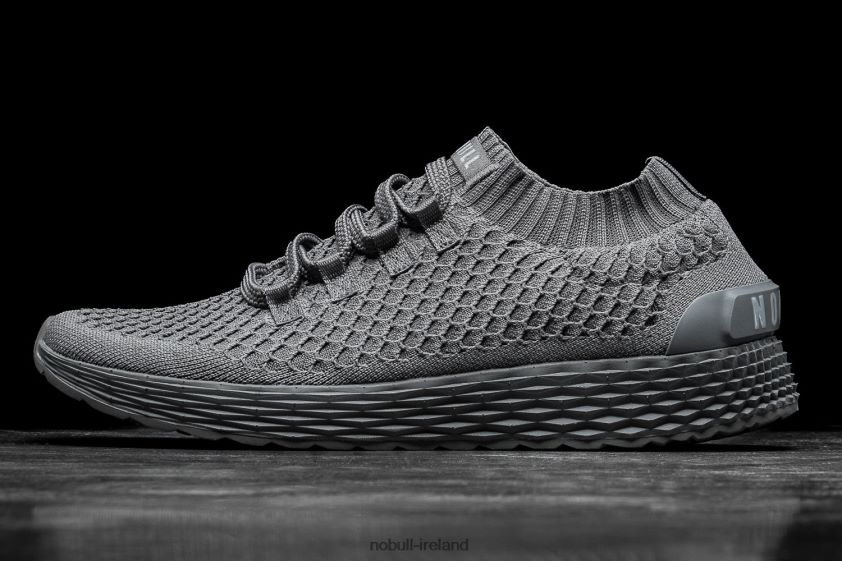 Dark Grey Reflective Knit Runner Nobull Men BRX6B6140