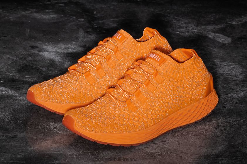 Neon Orange Reflective Knit Runner Nobull Men BRX6B6151