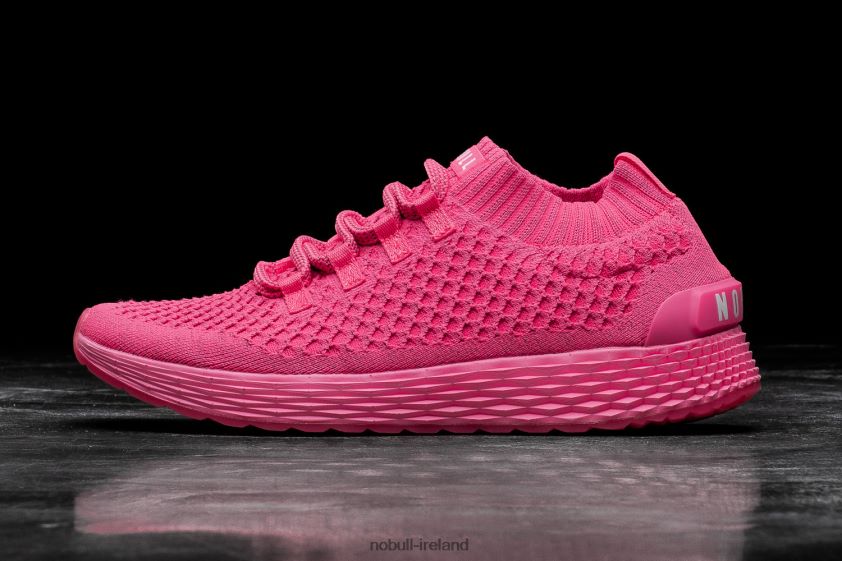 Neon Pink Reflective Knit Runner Nobull Men BRX6B6150