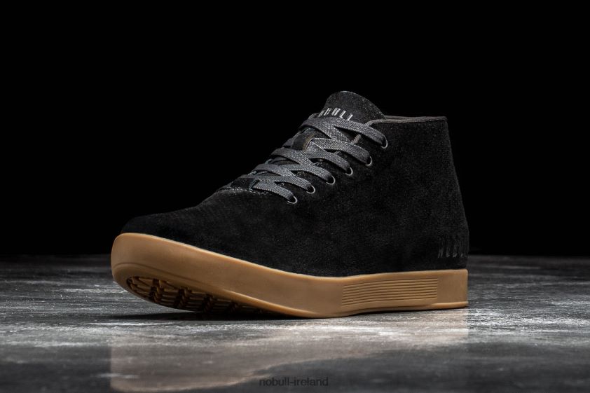 Black Dark Gum Suede Mid Trainer Nobull Men BRX6B648