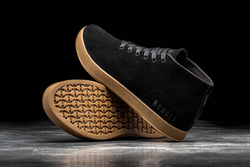 Black Dark Gum Suede Mid Trainer Nobull Men BRX6B648